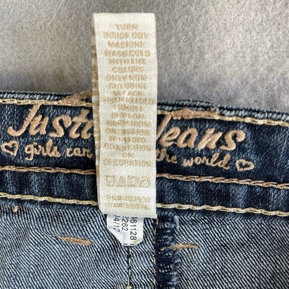 Justice Jeans Girls Size 14 1/2 Simply Low Capri Blue Denim Jeans - Picture 6 of 9